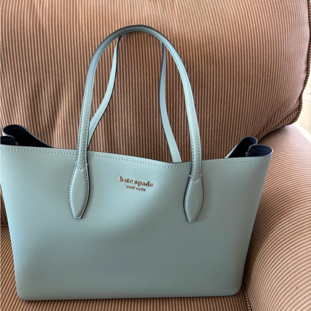 Kate Spade All Day Leather Tote. Crystal Blue